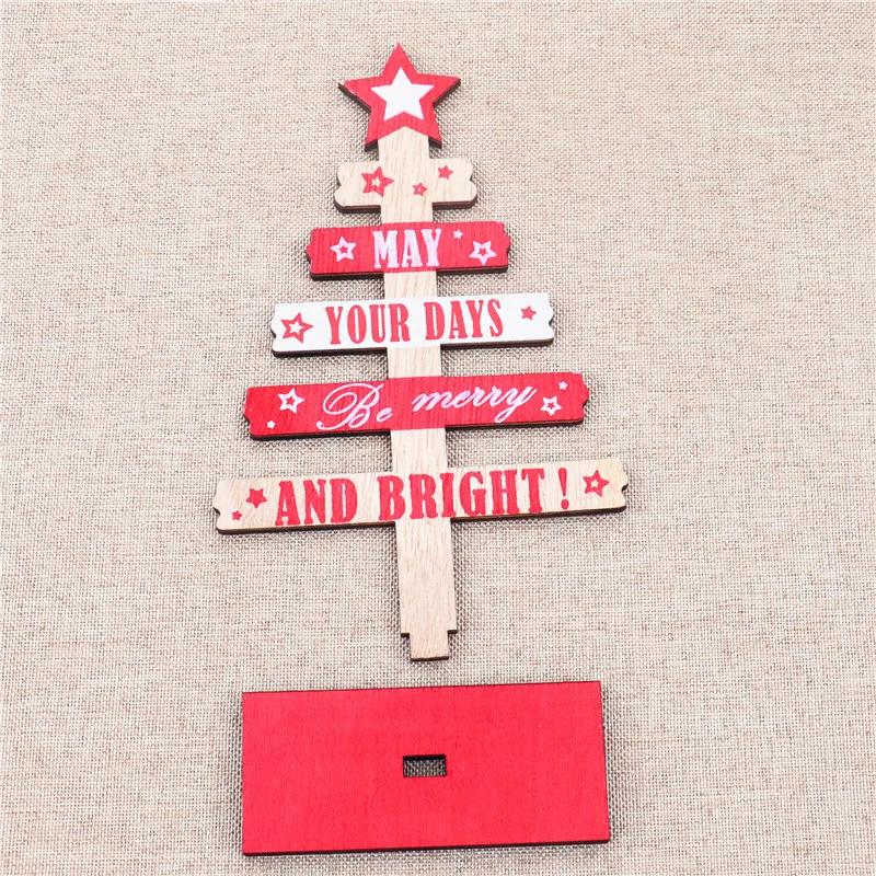 New Christmas Tree Pendants Letter Wood Crafts Party Festival Pendant Mall Garden Decorations