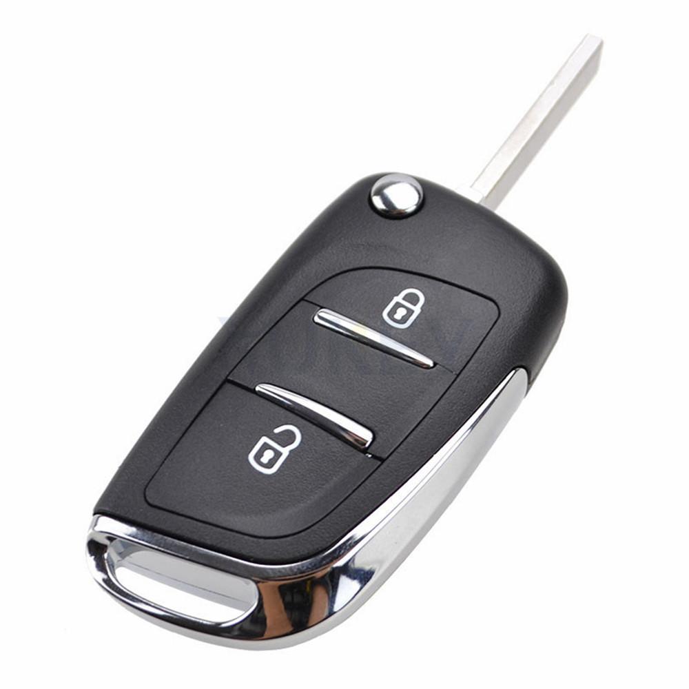 For Peugeot 207 307 308 407 3008 5008 807 Citroen C3 Picasso C2 C4 2 Button Folding Remote Smart Flip Key Fob Case Cover Shell