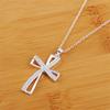 Акции 925 Серебряное Ожерелье Очарование для Женщин Кристаллический Крест Кулон Ювелирные Изделия Мода Милая Свадьба Вечеринка