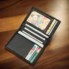 Прозрачное ID-окно Держатель для кредитных карт Прочный Мягкий Множество слотов для карт Натуральная кожа Двухслойный Тонкий Маленький Кошелек Черный Кофе