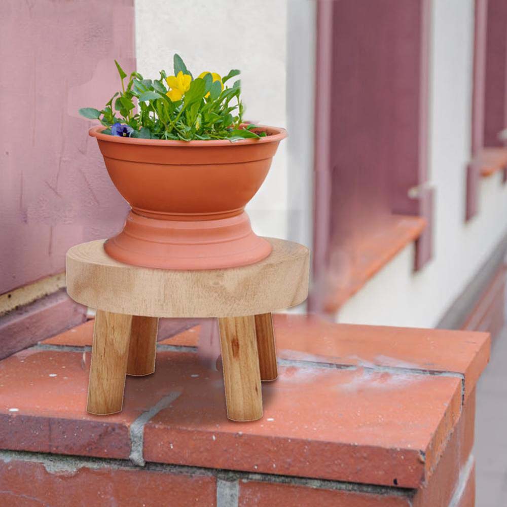 Indoor Outdoor Display Succulent Flower Pot Base Wooden Stool Plant Stand Shelf Flower Pot Holder
