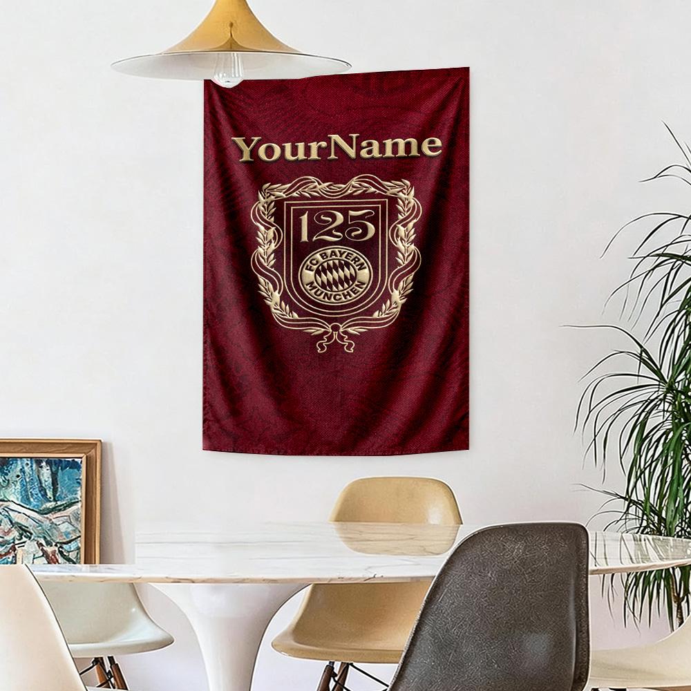 Bayern Munich Custom Your Name Wall Decor Tapestry Art For Pet Memorial Birthdaywedding Party Backdrop Family Gift