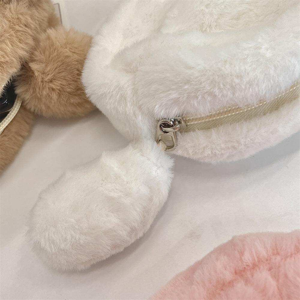 Пенал с изображением кролика и медведя, большая вместимость, сумка для канцелярских принадлежностей на молнии, симпатичный инструмент для хранения канцелярских принадлежностей