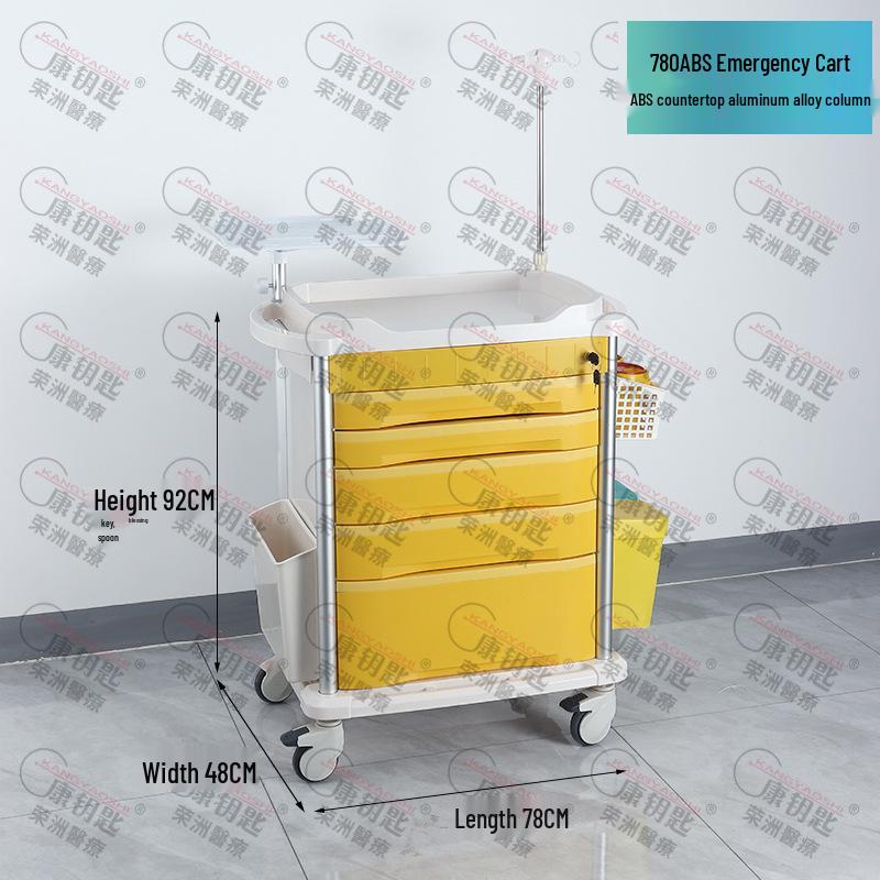 ABS Anesthesia & Infusion Multifunctional Rescue Trolley with Single/Double Door and Five Drawers