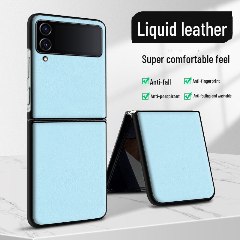 Защитный чехол из жидкой кожи Samsung ZFlip4 от падения с высоты: Цельный чехол