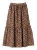 Ships Colors Machine Washable Tiered Skirt with Small Floral Print, Women's, 223230026, Brown, One Size
