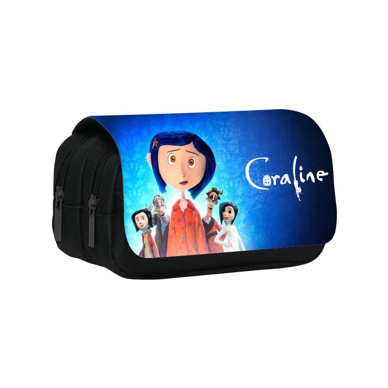 Coraline Twin Compartment Organizer Stationery Pen Pouch For School And Home