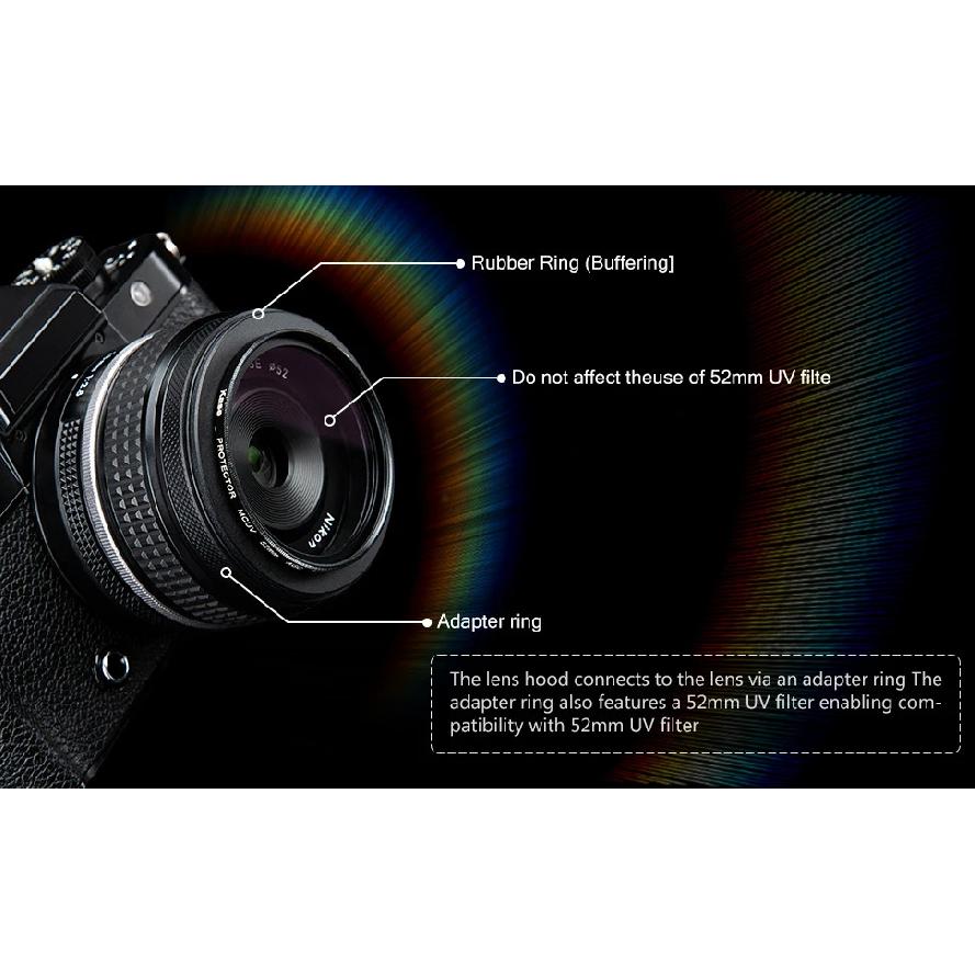Camera Lens Hood Z40F2 28 F2.8 Metal Screw-in Lens Hood for Nikon Nikkor Z28 F2.8SE Z 40 F2SE/Z 40mm F2 Lens Cap Replaces LH-N52