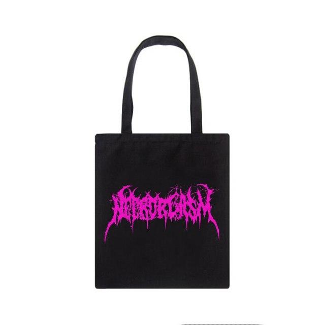 Женская сумка в готическом стиле с надписью, уличная повседневная холщовая сумка Harajuku y2k, темная сумка-шоппер большой вместимости, новые женские сумки на плечо Ulzzang