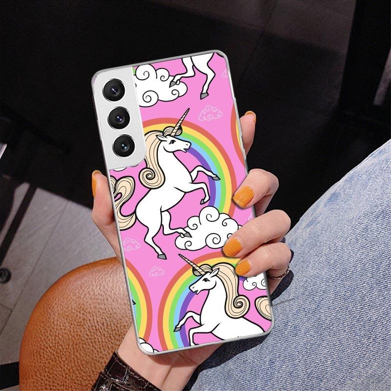 Pink Unicorn Rainbow Phnoe Case for Samsung Galaxy Note 20 Ultra 10 Pro 9 8 S10 Lite S9 Plus S8 + S7 Edge Unique Cover Coque Not