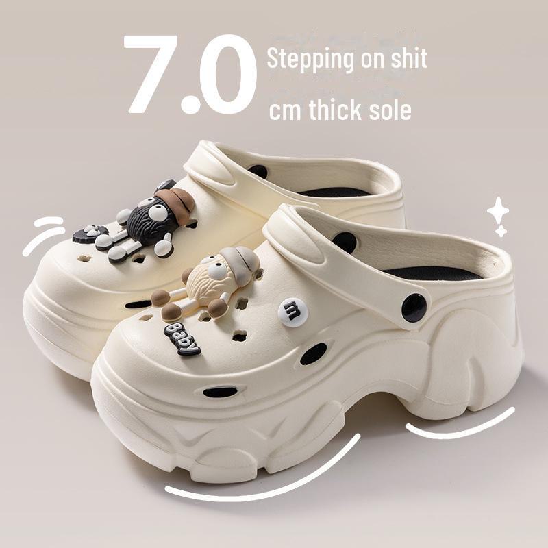 Женские пляжные тапочки EVA 2024 — толстая подошва, противоскользящие, с защитой от запаха, подчеркивающий дизайн для ношения на открытом воздухе