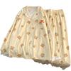 Butter Bear Print Imitation Cotton Long-Sleeved Pajamas Women'S Spring And Autumn Sweet Wind Casual Loungewear Set Real Shot