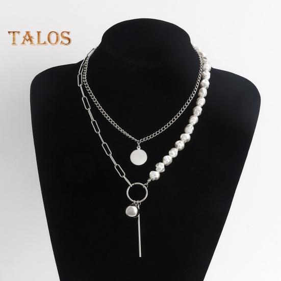 Многослойное ожерелье из искусственного барочного жемчуга для женщин, ожерелье из искусственного жемчуга с подвесками в виде цепочки, ювелирные изделия для жены и подруги