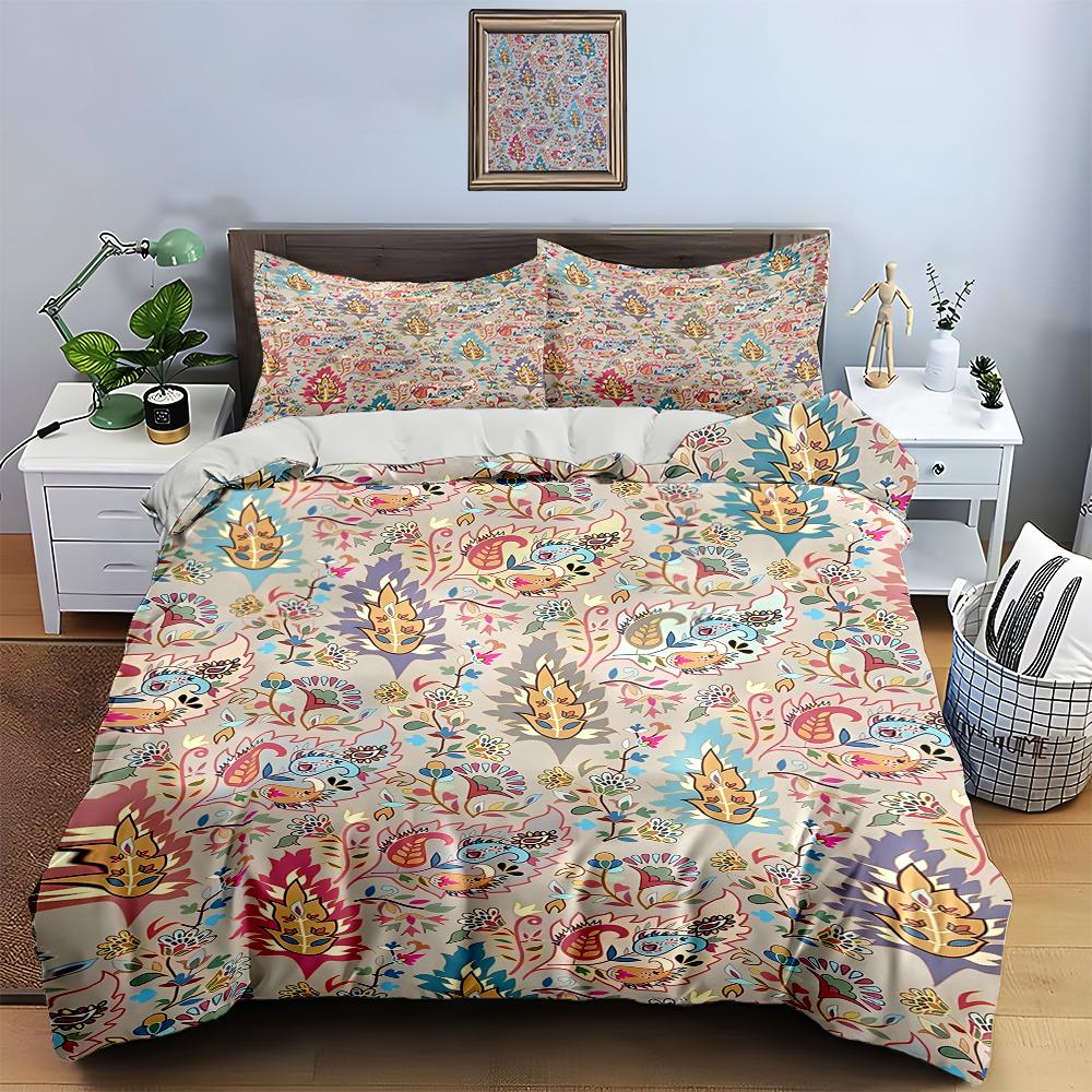 Floral, colorful, intricate Bedding Duvet cover sets Duvet covers Pillowcases gifts (1 * Duvet Cover 2 * Pillowcases, without duvet insert)