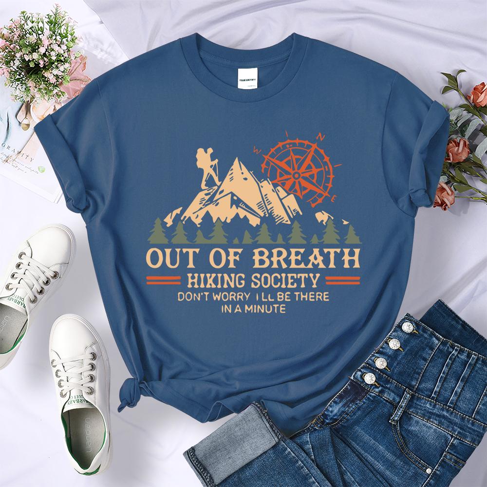 Hiking Society Printing T Shirt Female Summer Fashion Loose Clothes AllMatch Street Breathable Short Sleeve Casual Unisex Top