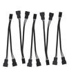 5Pcs 3Pin 1 To 2 Extension Cable Splitter CPU Chassis Fan Sleeve Adapter Power Line