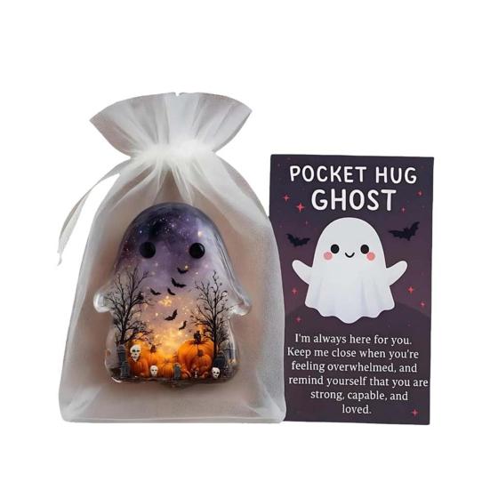 Pocket Ghost Card Pocket Hug Ghost with Encouragement Card Emotional Support Ghost Keepsake Pocket Hug Token Inspirational Gift for Friends