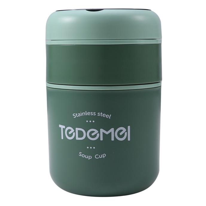 Ланч-бокс из нержавеющей стали, чашка для питья с ложкой, термос для еды, изолированный термос для супа, контейнер для завтрака