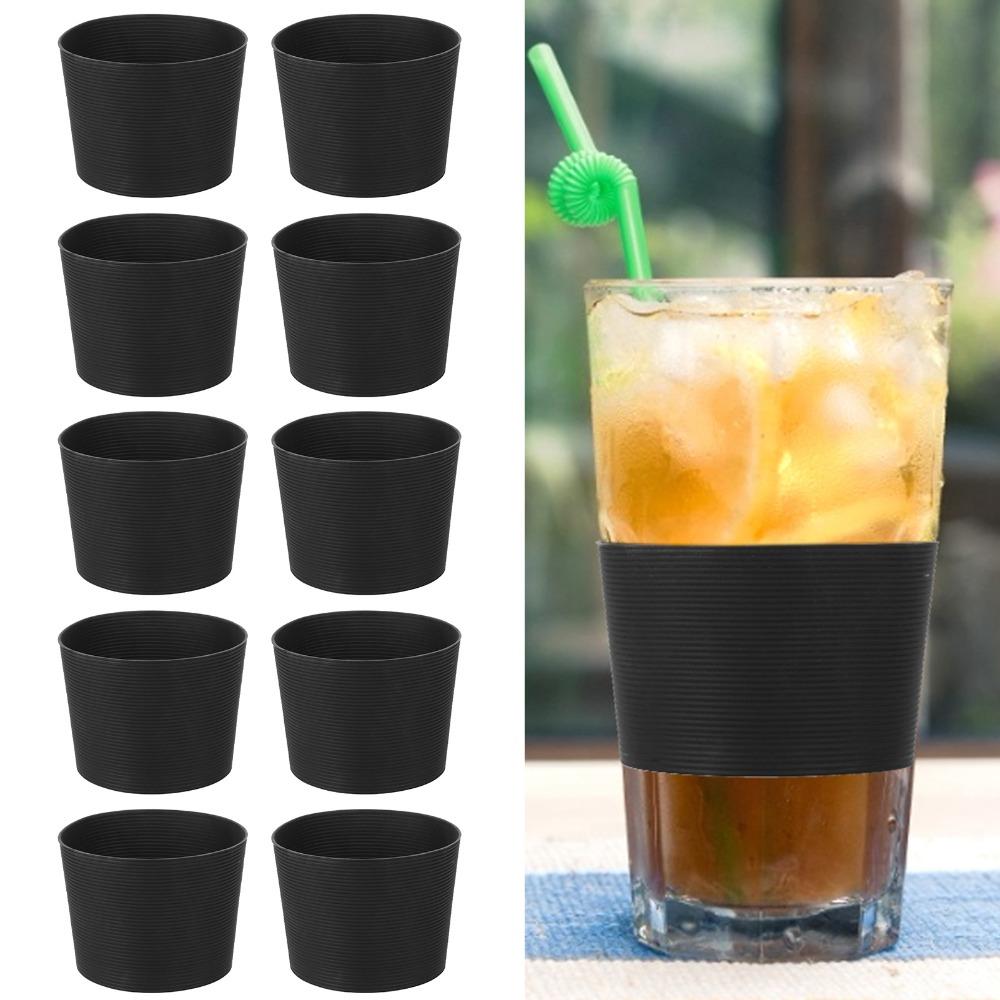10pcs Heat Resistant Bottle Mug Protector Silicone Material Heat Resistant Sleeve  Cold Hot Drinks