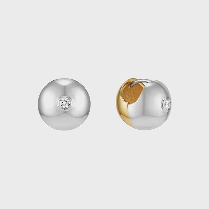 Champagne Full Moon Silver (C) Point One-Touch Earrings S HL2E33200C9XXX