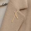 Collar Button Brooch 2Pcs Men Suit Brooch X-Shaped Lapel Pin with Safety Pin Zinc Oxidization Resistant Alloy Electroplated Metal Badge for Wedding