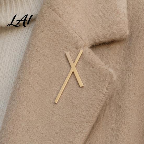Collar Button Brooch 2Pcs Men Suit Brooch X-Shaped Lapel Pin with Safety Pin Zinc Oxidization Resistant Alloy Electroplated Metal Badge for Wedding