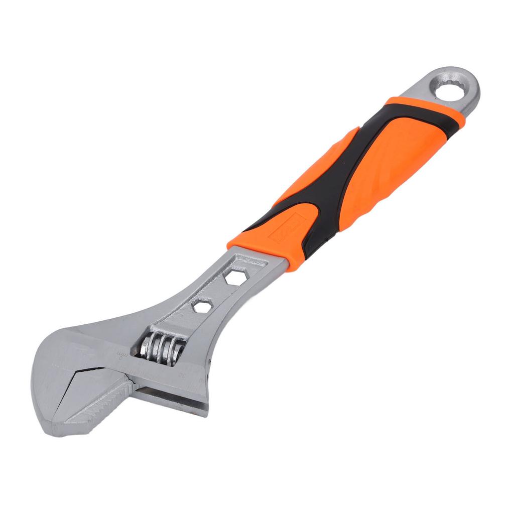 12 Inch Adjustable Wrench with Hex Hole and Star Opening High Carbon Steel Versatile Spanner Tool