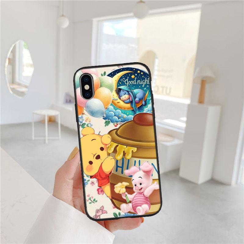 CJ104 Winnie the Pooh Soft Shell Phone Case for iPhone SE X XS XR 11 16E 17 Pro Max Air 8 7 6 6s Plus