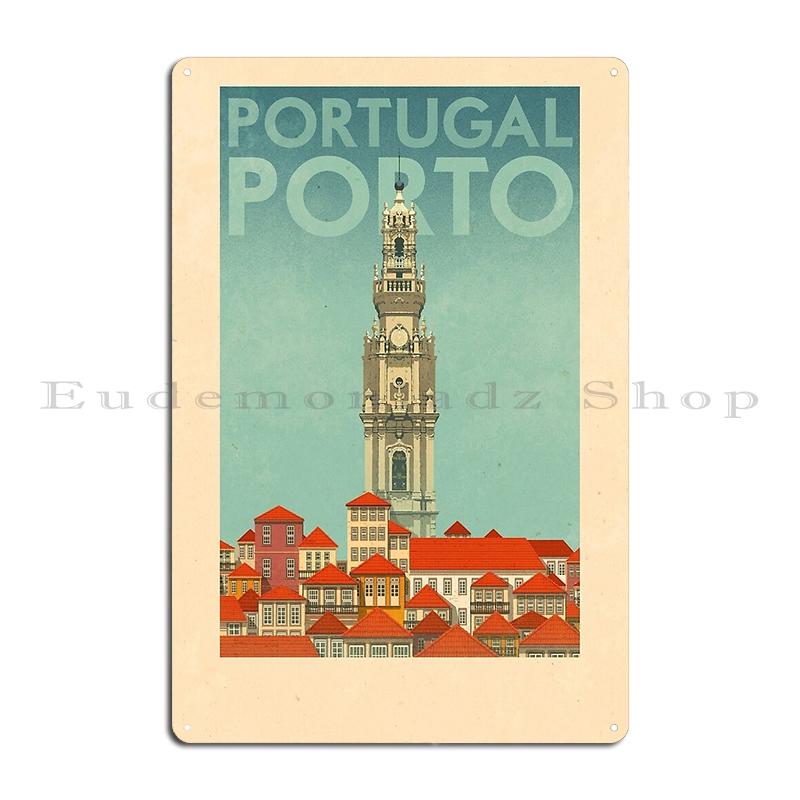 Travel Posters Porto Portugal Metal Plaque Poster Wall Decor Pub Printed Bar Wall Decor Tin Sign Poster