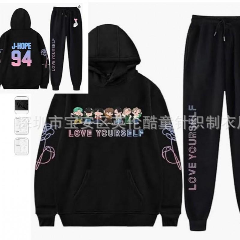 Mens Oversized Hooded Sweatshirt Jogger Pants Set With Front Back Print - 2025 Casual Streetwear