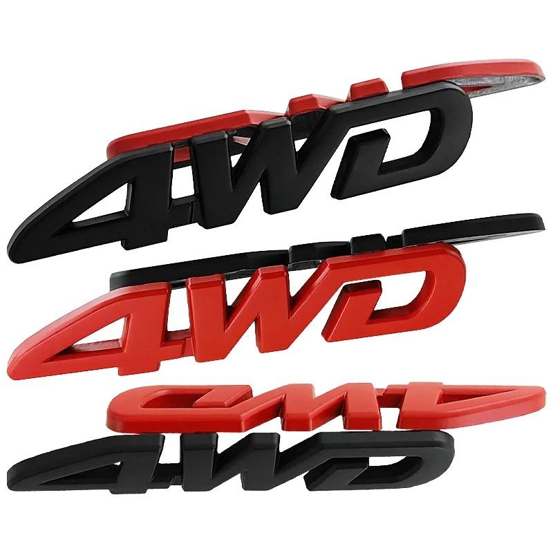 3D Metal 4WD Logo Letters Badge Car Sticker Decal For Hyundai Jeep KIA Renault Toyota Mini Hodna AWD Emblem Sticker Accessories