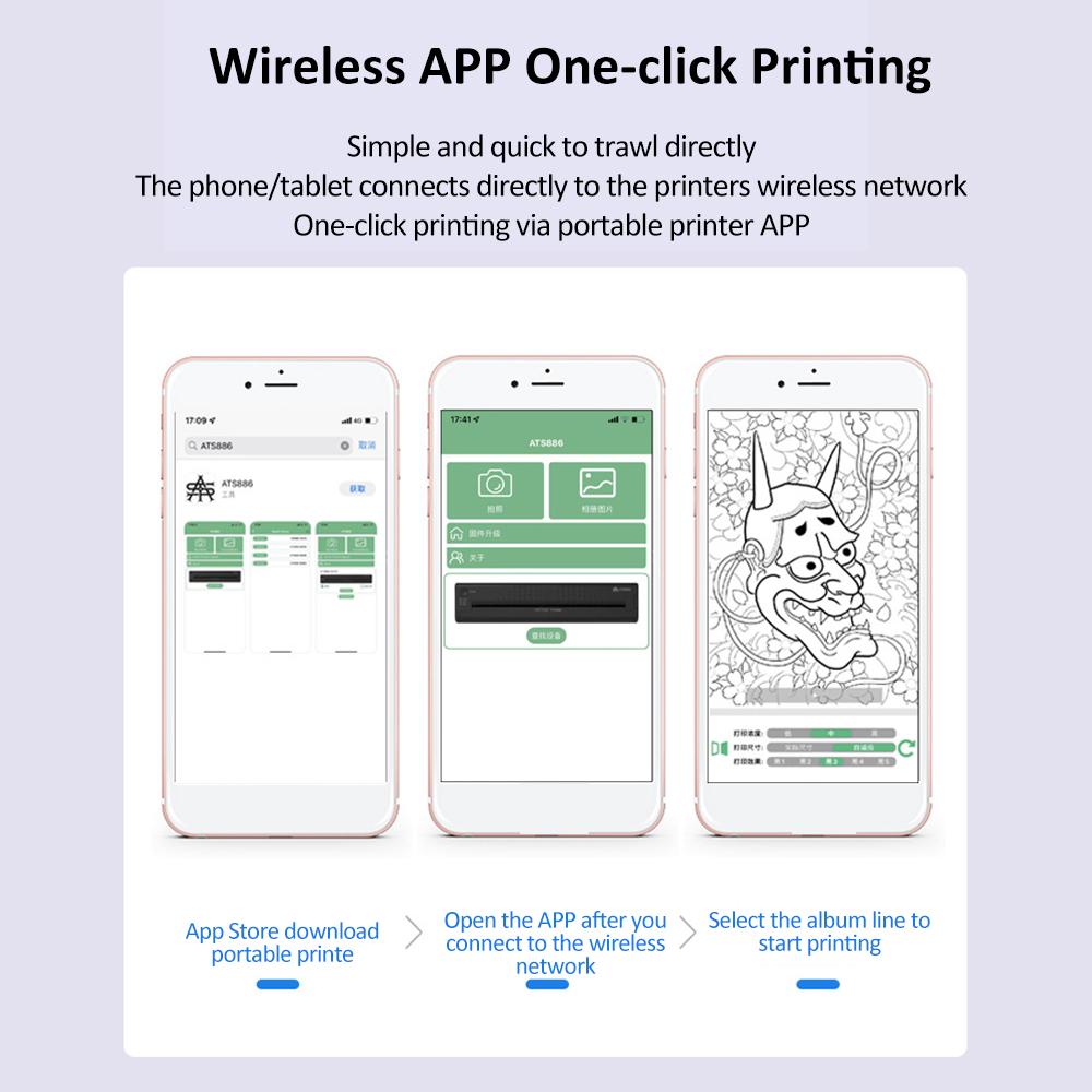 Беспроводной трафаретный принтер для переноса татуировок Портативный перезаряжаемый принтер для переноса татуировок