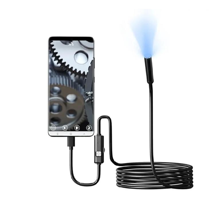 Эндоскоп USB Type-C 7 мм Гибкая Инспекционная Камера Водонепроницаемая Регулируемая Светодиодная Подсветка для Смартфонов Планшетов Компьютеров