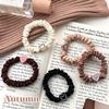 Retro Love Small Intestine Ring Milk Coffee Color Hair Rope Female Hair Tie Headwear 2023 Hair Band High Elastic Head Rope