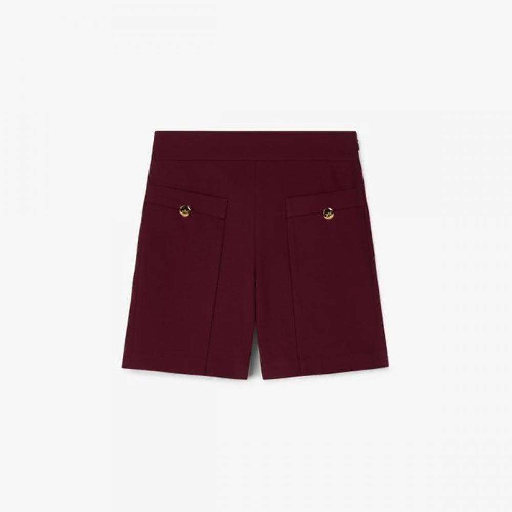 Lambda Women S Gold Button Pocket ShortS Maroon Burgundy 26332