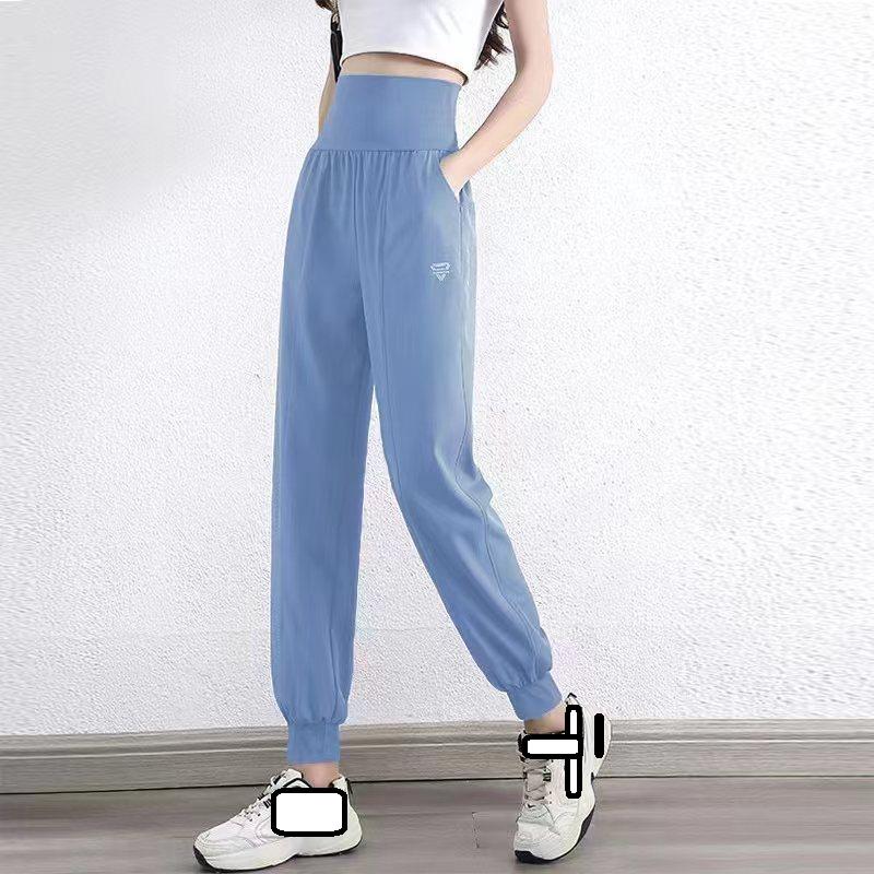 Женские быстросохнущие брюки для йоги с высокой талией, всесезонные удобные наклонные карманы, длинные стильные спортивные штаны