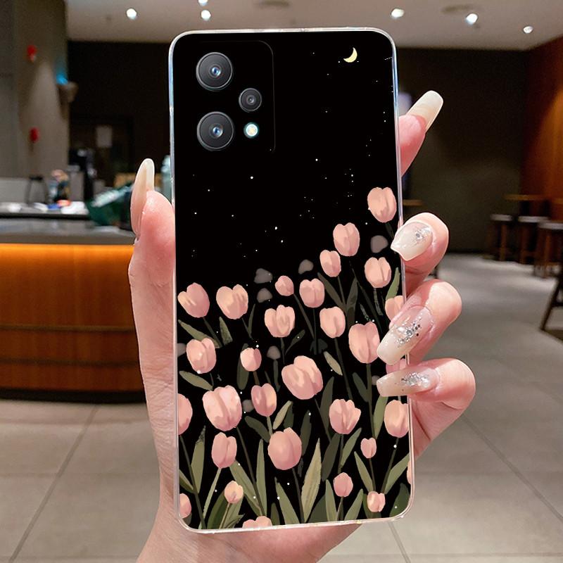 Для Realme 9 Pro Plus 5G Чехол Realme 9 4G Чехлы для телефона Realme Narzo 50 Pro Чехол Цветок Бабочка Мягкий Силикон ТПУ Чехол Funda
