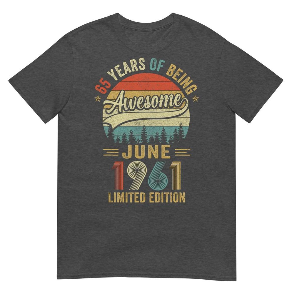 Vintage June 1961 65 Years Old 65th Birthday Unisex Unisex Tshirt