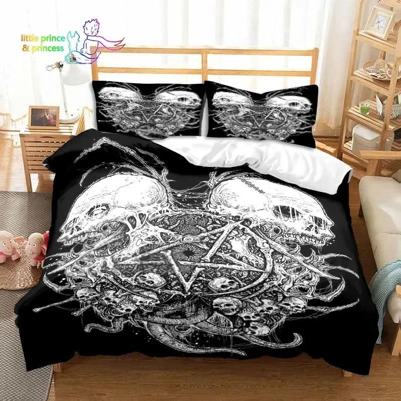 Комплект постельного белья Evil Satanic Mantra Single Twin Full Queen King Size для взрослых и детей, 3D-принт