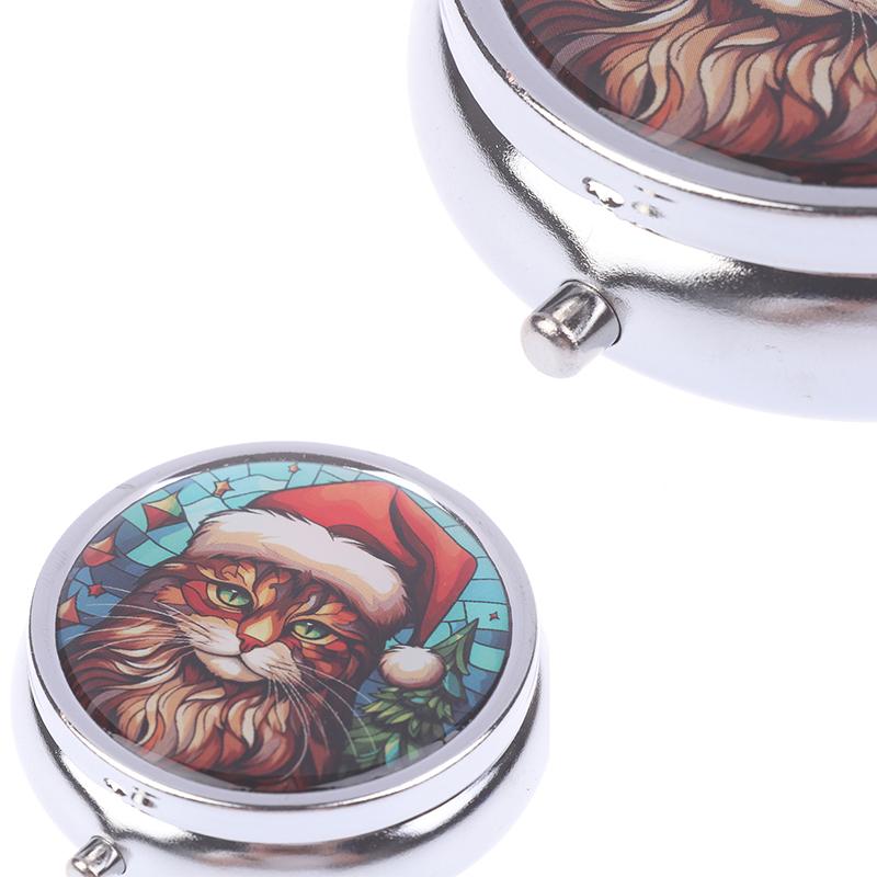 1 шт., круглая таблетка в виде листа стрекозы, 3 отделения, мини-декоративный карманный кошелек, портативный дорожный держатель для таблеток и витаминов Orga