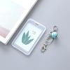 Cartoon Transparent Plastic Card Holder Keyring Sleeve Set Bank Card ID Card Bus Card Holder Bag