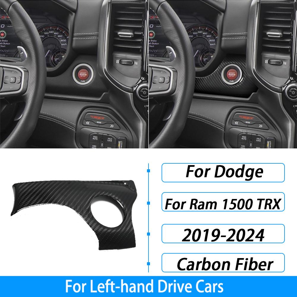 For Dodge Ram 1500 TRX 2019-2024 Real Dry Carbon Fiber Center Console Storage Box Panel Cover Trim Car Modification Accessories