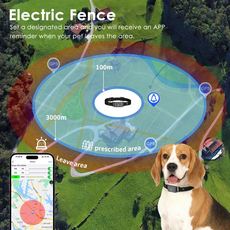 Водонепроницаемый 4G SIM GPS-трекер с долгим временем работы, защита от потери, ошейник для собак, позиционирование в реальном времени