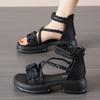 Fashion Women Sandals Platform Weave Summer Heeled Shoes Casual 2025 Designer New Walking Open Toe Shoes Woman Zippers Mujer Sandalias