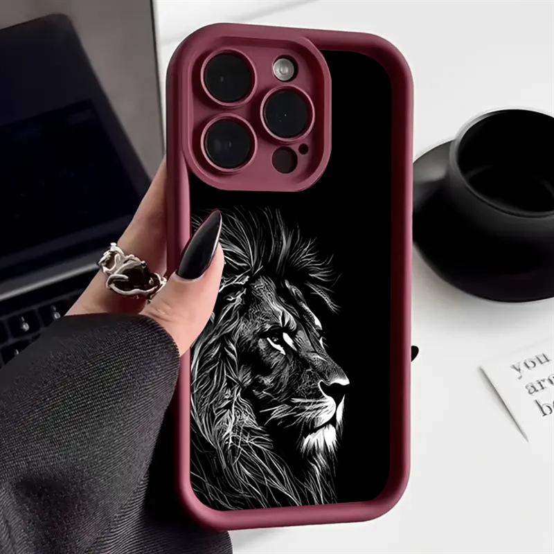 Крутой чехол для телефона из силикона с рисунком льва для iPhone 17 16 15 14 13 12 11 Pro Max 17 Air 16E XS X XR 7 8 Plus, ударопрочный, мягкий чехол