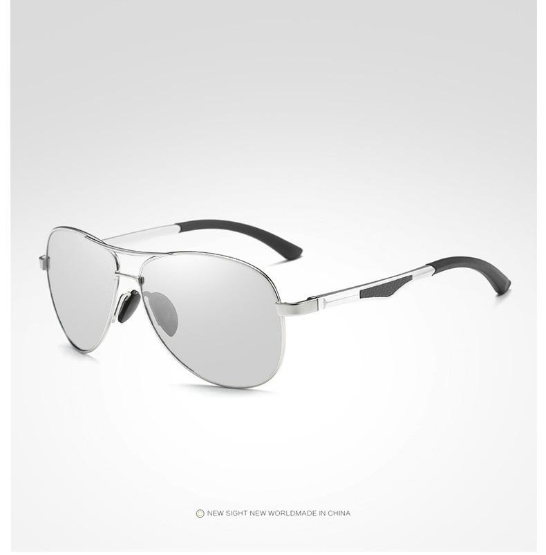 aoron Polarized Night Vision Sunglasses Metal Sunglasses Men's and Women's Fashion Color-changing Glasses Toad Glasses