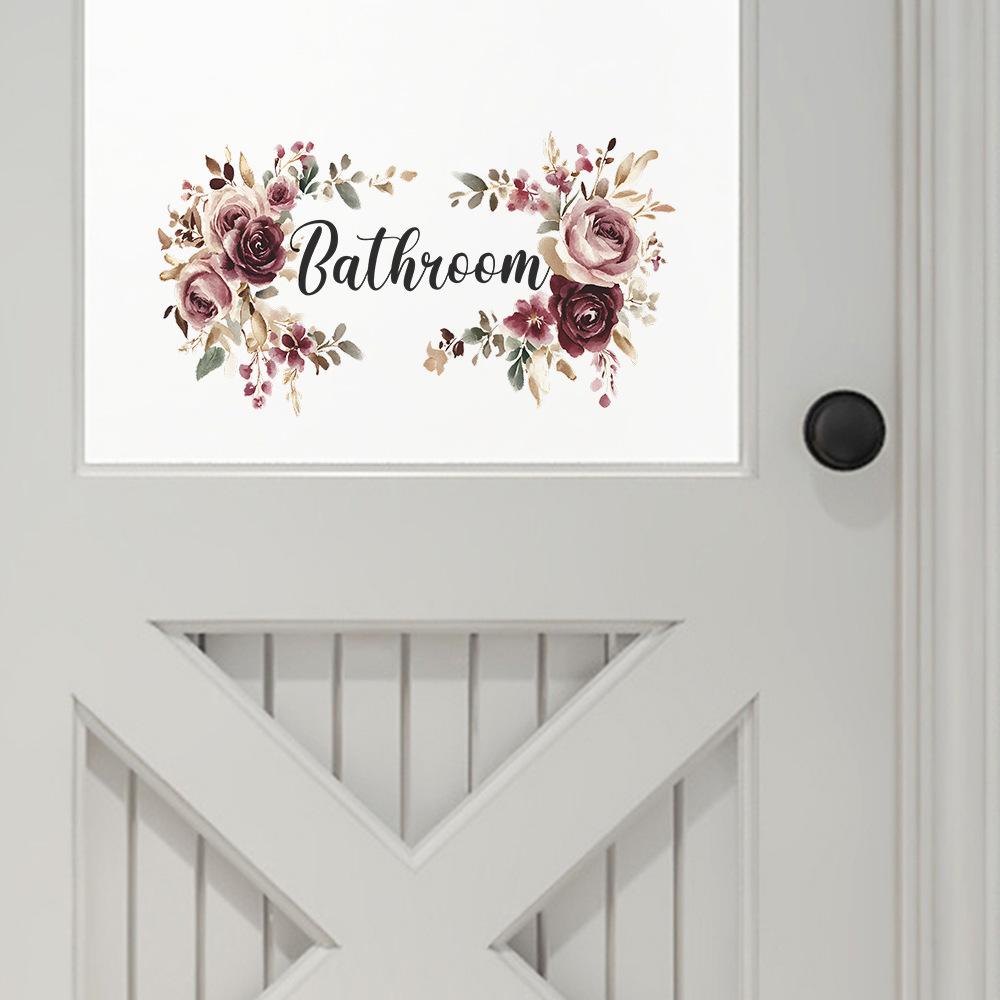 Ванная комната Английский слоган Фон для двери ванной комнаты Ландшафтное оформление Декорация Наклейка на стену