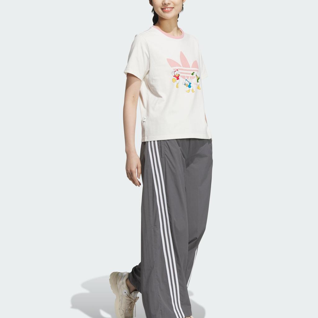 Adidas Спортивная футболка с коротким рукавом Disney Cotton Print, женские топы, белые JP1428