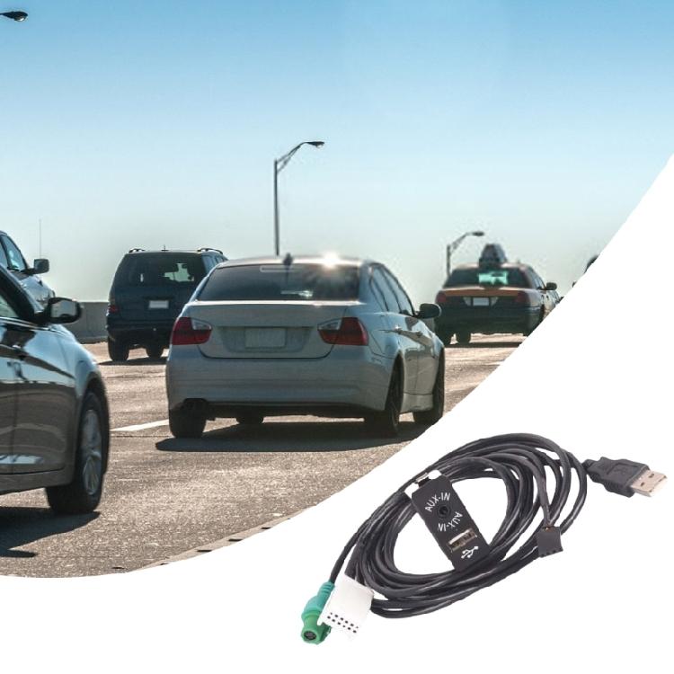 Автомобильные аксессуары Замена переключателя AUX in USB с USB-проводом и адаптером AUX-кабеля для автомагнитолы для E60