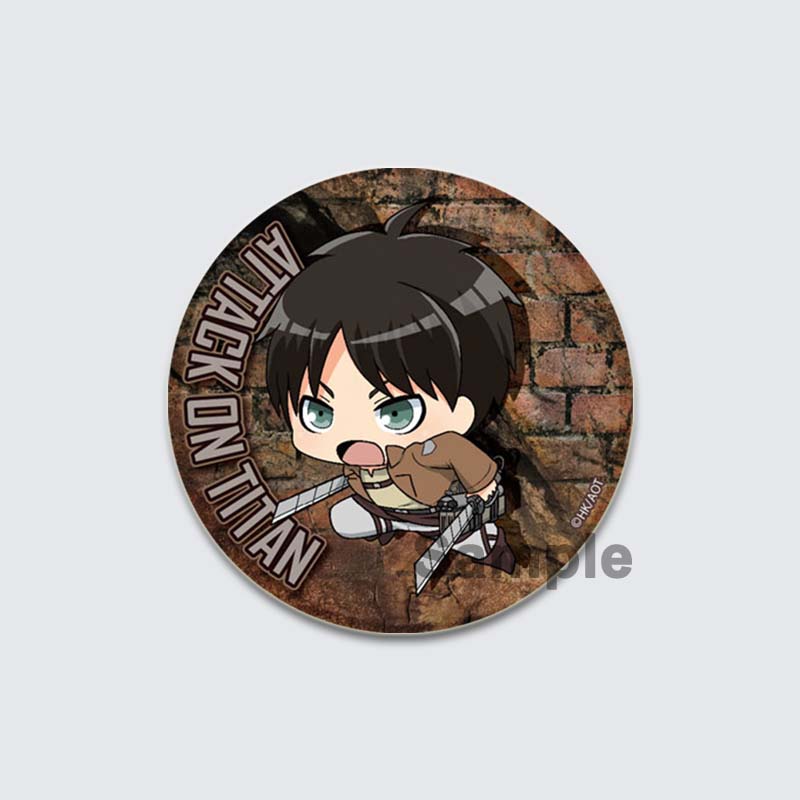 32/44/58 мм аниме-броши Атака титанов Мультфильм Армин Арлерт/Эрен Йегер Значки на лацкан Значок на рюкзак Ювелирные изделия Коллекции фанатов Подарки